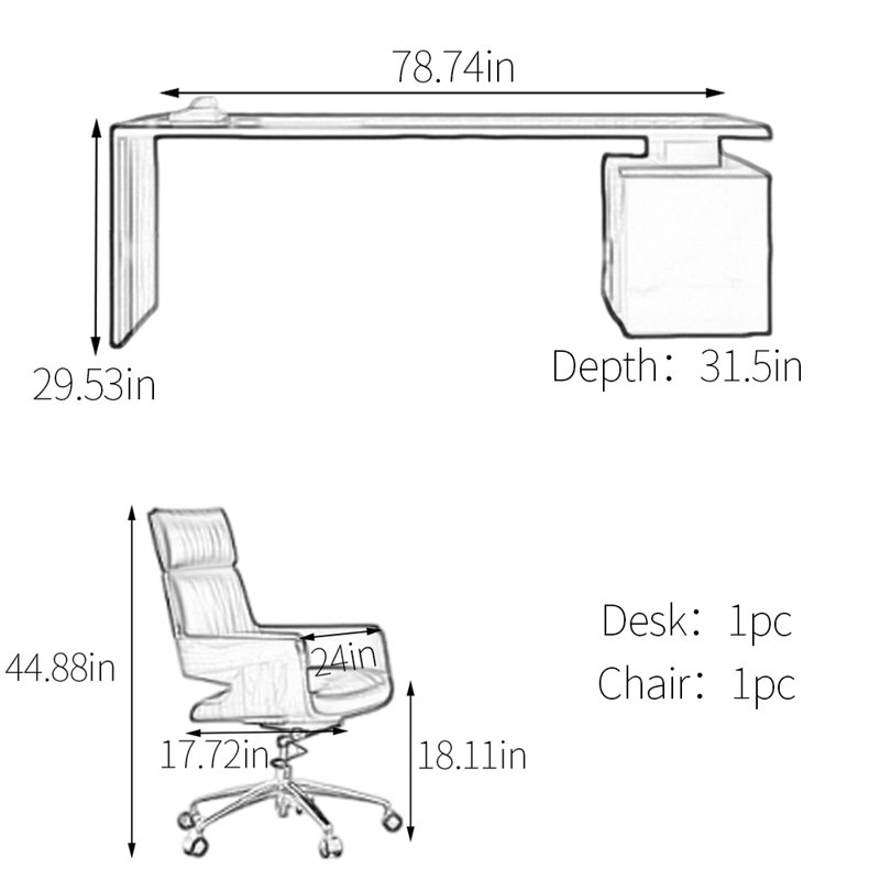 Luxurious Material Harmony Desk