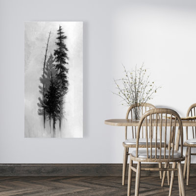 Silhouette of Trees - Black Monochrome Canvas Home Decor