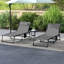 Ensemble de chaise longue pliante Outsunny avec dossier inclinable à 5 niveaux