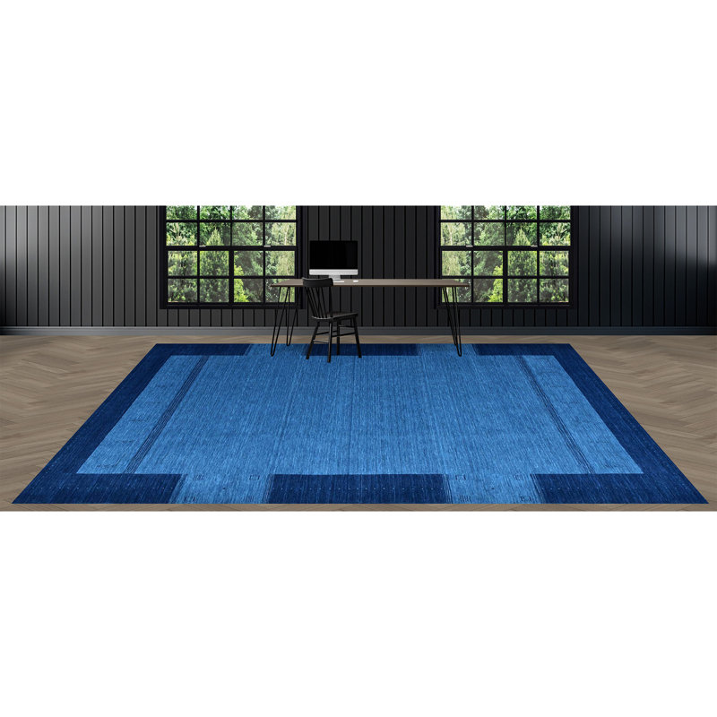 Area Rug in Blue, Rectangle 9'9" x 13'9"
