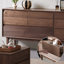 Armoire d'appoint en bois massif de couleur noyer noir