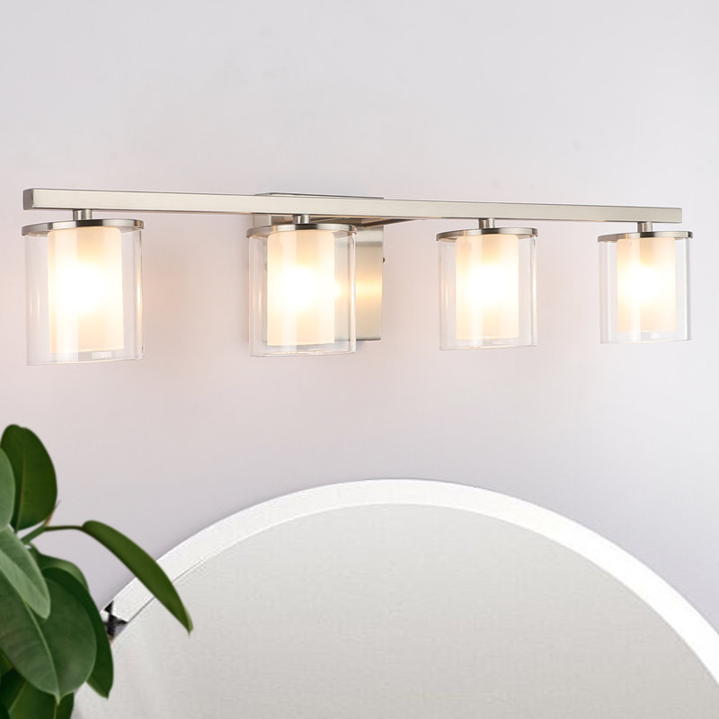 Dorcelus Bathroom Vanity Light High Transmittance with Clear Glass Shade G9 Socket, Brushed Nickel, 4