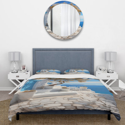 Greece Cycladic Harmony III - Landscapes Duvet Cover Set - Microfiber Polyester
