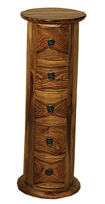 Solid Wood Pedestal End Table