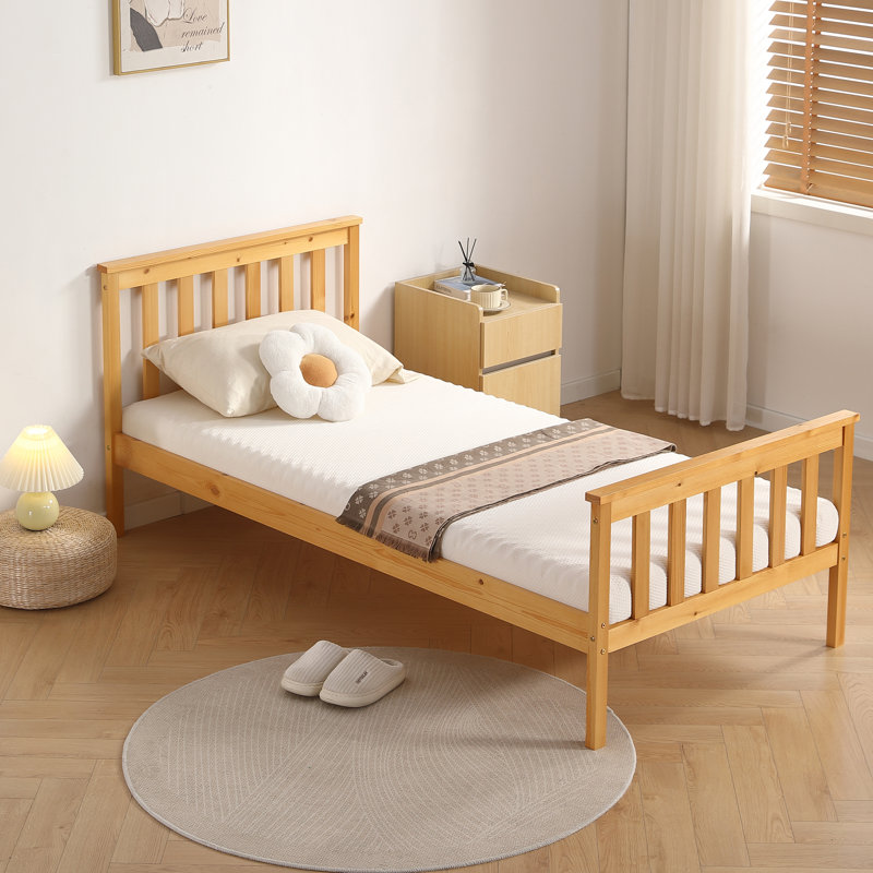 Shane Solid Wood Bed, Single (3'), Caramel