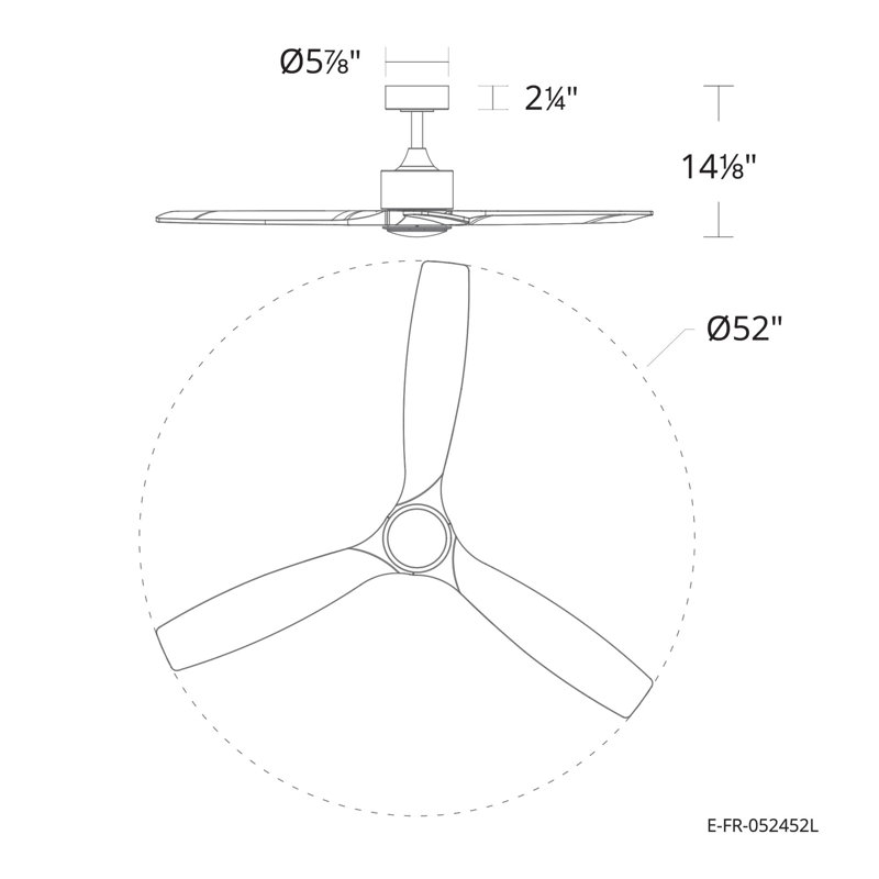 Ventilateur de plafond intelligent à 3 pales 52 pouces Madera Collection 2700K-6000K, Bois blanc, Blanc
