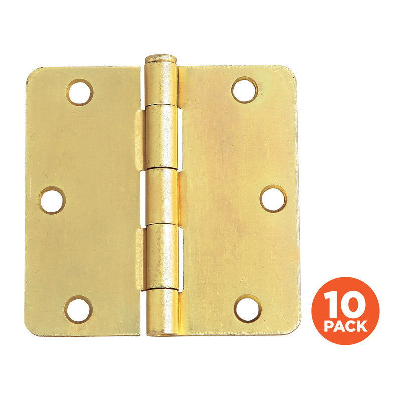 Charnières de porte à roulement à billes H 3,5 po x l 3,5 po, Laiton satiné