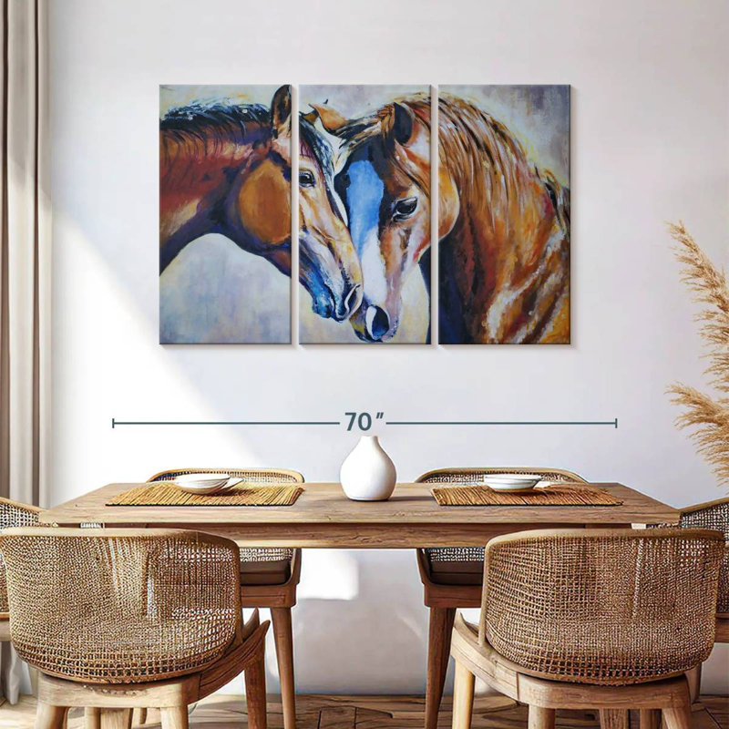 Two Affectionate Horses, 36" H x 57" W
