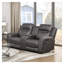 Contemporary Double Reclining Loveseat with Center Console and Cup Holders, Charcoal Microfiber Upholstery, Wall-Hugger Design