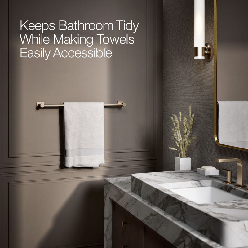 Parallel Towel Bar, Brushed Bronze, 24"W