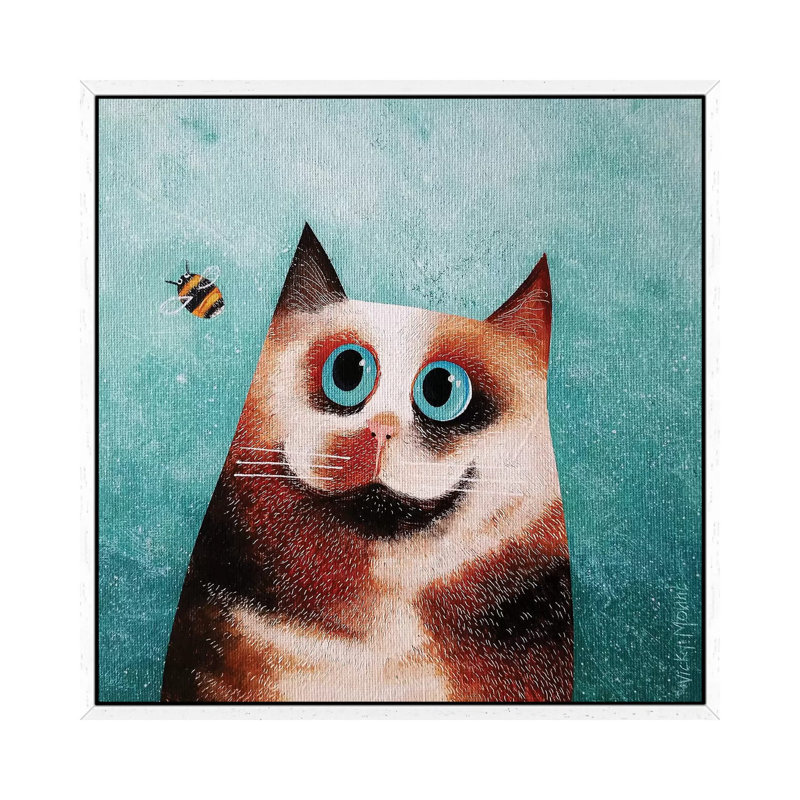 Bebe And Bee by Vicky Mount - Floater Frame Print on Canvas, 66.04 cm H x 66.04 cm W, White Framed Canvas