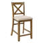 Ensemble de 4 chaises de salle à manger en bois massif, hauteur de comptoir, avec dossier ergonomique en X