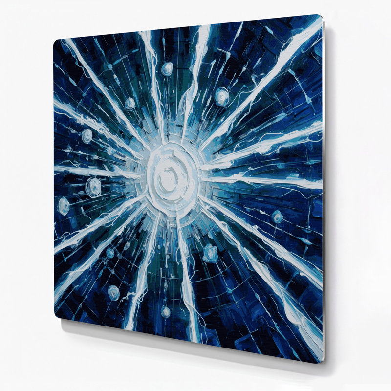 Art mural bleu Sci Fi Energy, H 16 po x l 16 po