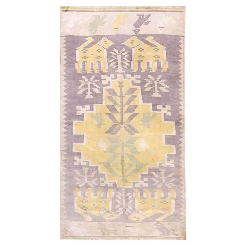 Early 20th Century Indian Cotton Dhurrie Carpet ( 3'6" x 6'9" - 107 x 206 )