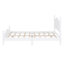 Lit plateforme double 79,9 x 56,2 x 39,4 pouces, en bois, monobloc, tête de lit rembourrée blanche