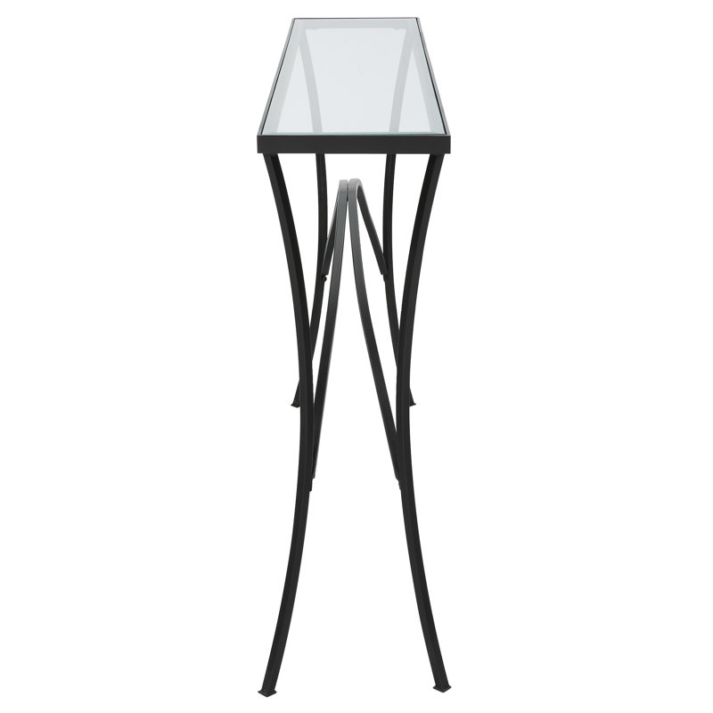 Versie 48'' Black Metal and Glass Console Table