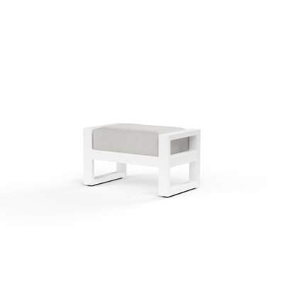 Newport Ottoman With Cushion In Cast Silver -  Sunset West, 4801-OTT-40433