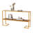 Console Sofa Table, 52" Modern Entryway Table, 2-tier Open Shelf With Tempered Glass, Metal Frame Behind Couch Table With Gold Metal Frame For Living Room Hallway Entrance, Brown-527457690