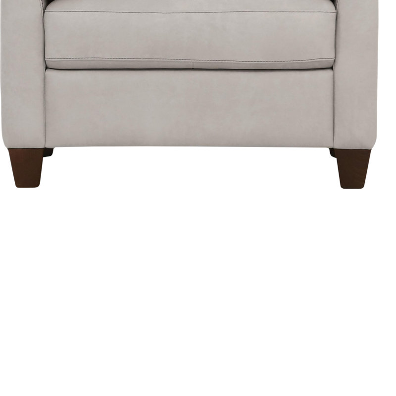 Camire 36" Wide Genuine Leather Armchair, Gray Faux Leather