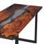 Walnut Rectangular Wood Top Dining Table with Steel Base