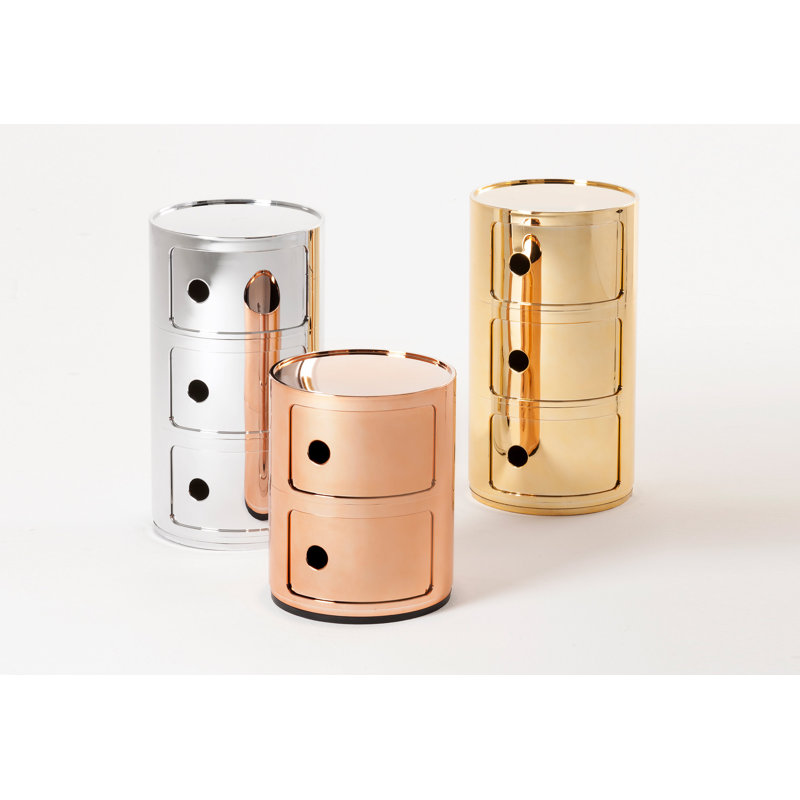Precious Componibili Round Storage Modules, Gold, 3 Hi