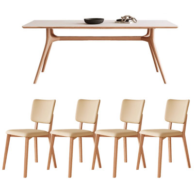 Table de salle à manger moderne et simple en bois de frêne durable