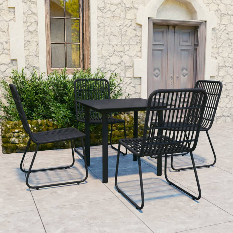 Eckart Square 4 - Person Dining Set, Black
