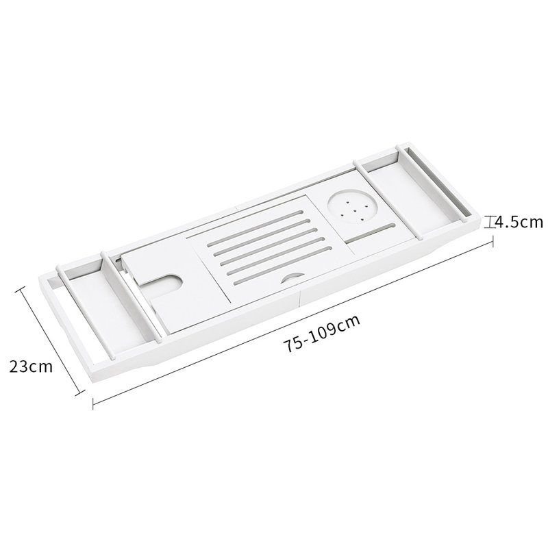 Freestanding Bath Caddy, White