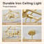 Plafonnier encastré industriel à 4 lumières de style lustre de style campagnard à 4 lumières pour îlot de cuisine, salle à manger, vestibule et couloir