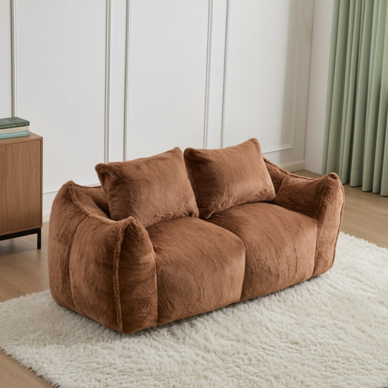 Fauteuil de lecture Loveseat Leisure, Brown Fabric