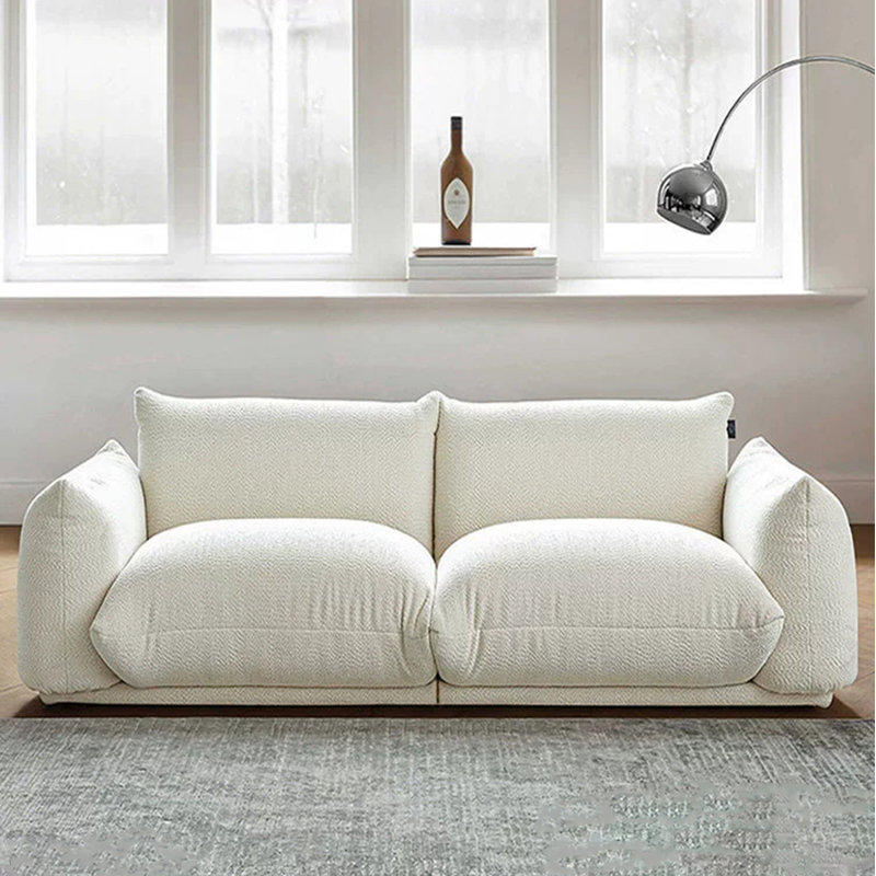 Causeuse-coussin modulaire en chenille blanche