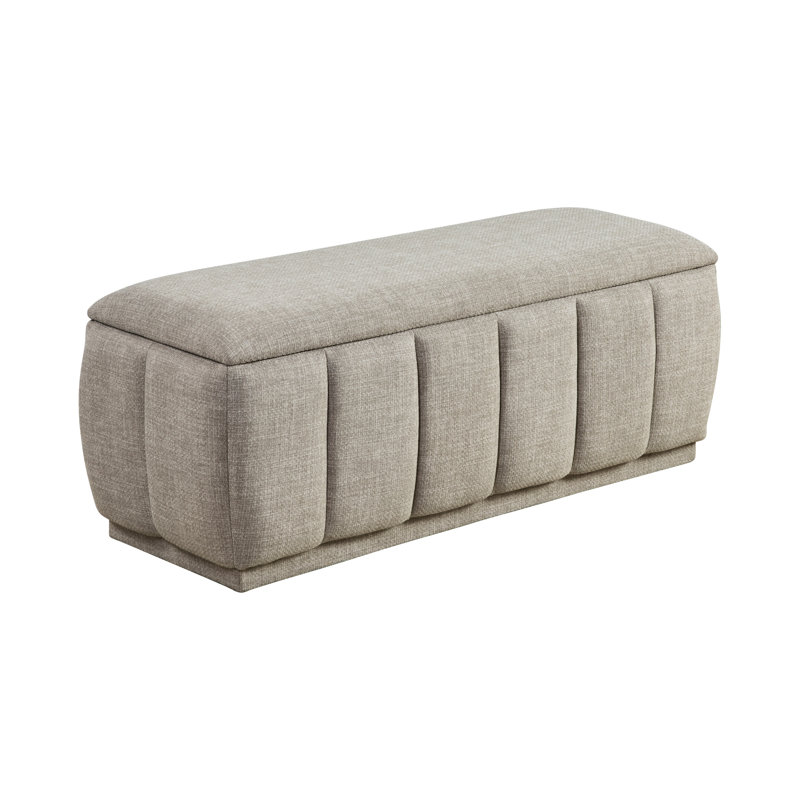 Banc de rangement taupe Modern Home avec contreplaqué et base en tissu élégant