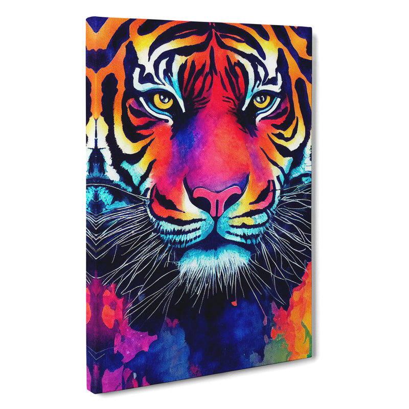 Painted Tiger No.3 Abstract - Wrapped Canvas, 50cm H x 35cm W x 3cm D