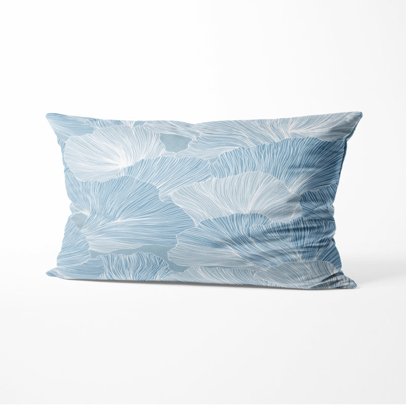 Coussin décoratif abstrait - coquillages de plage blancs, H 12 po x l 20 po