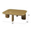 Ensemble de 2 tables basses et tables de bout modernes lustrées 2 pièces, rondes et carrées, finition brun jaunâtre et gris pour le salon
