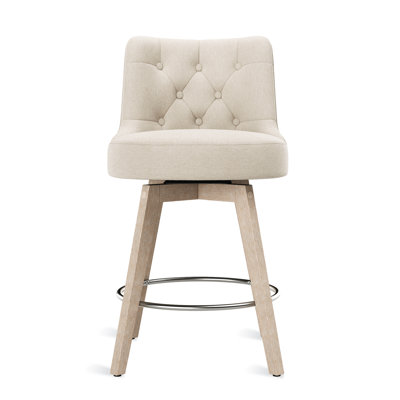 Roland Swivel 26.7'' Upholstered Counter Stool