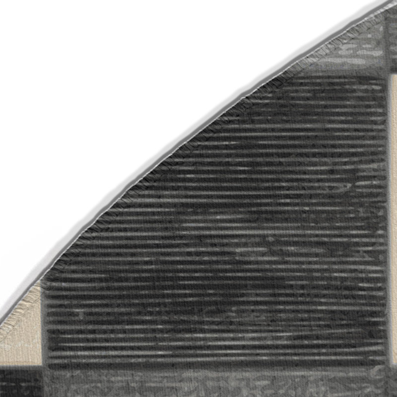 Tapis d'intérieur et d'extérieur à carreaux brun, Rond 5 pi
