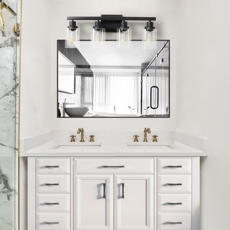 10 Light Bathroom Vanity Lights Over Mirror, 65.4Inch Black Vanity Lights Fixtures Matte Black Modern Vanity Lights Black Bathroom Wall Lighting