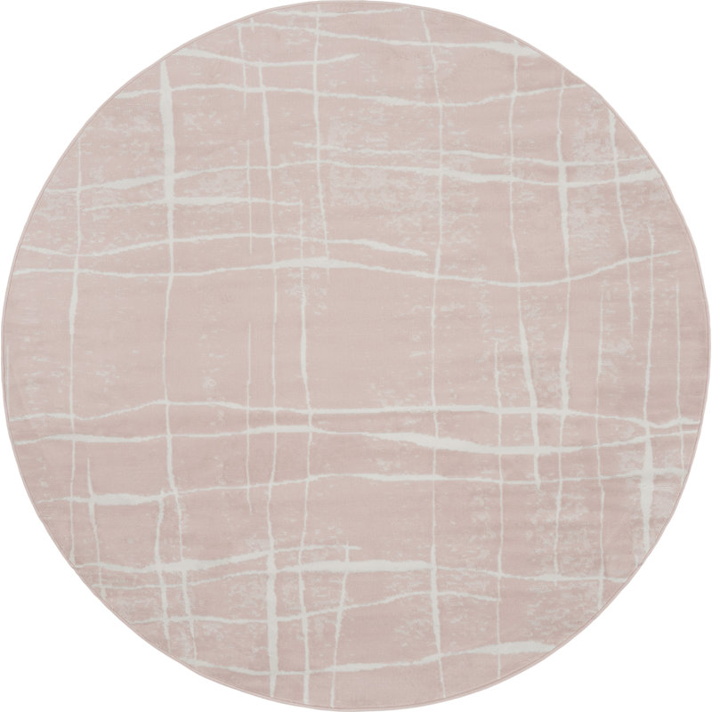 Tapis moderne rose, Rond 8 pi