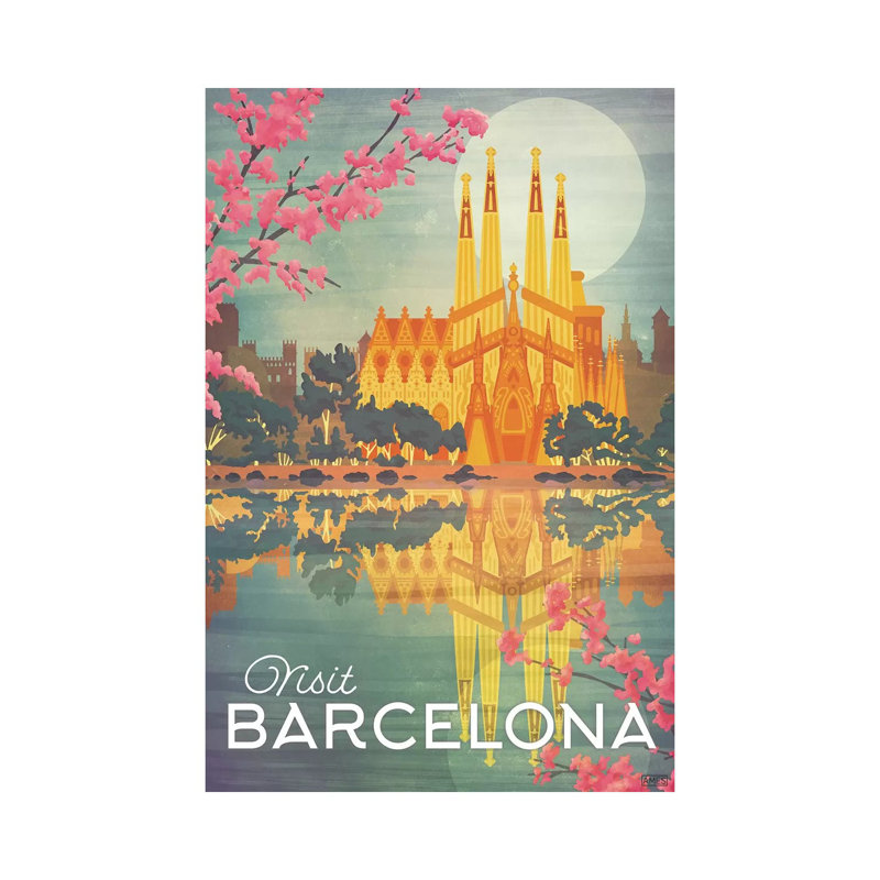 "Espagne-Barcelone" par Missy Ames - impression sur toile tendue, H 40 po x l 26 po x P 1,5 po