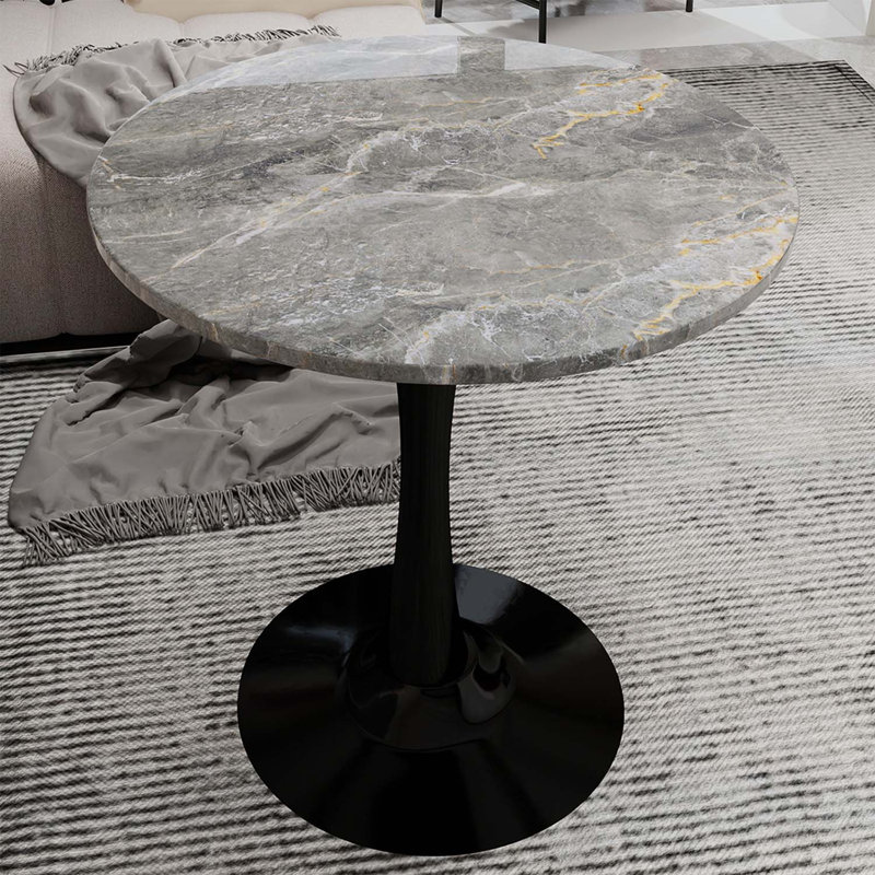 Table basse de style Mid-Century moderne, pour 2 à 4 personnes, Gris foncé / Noir