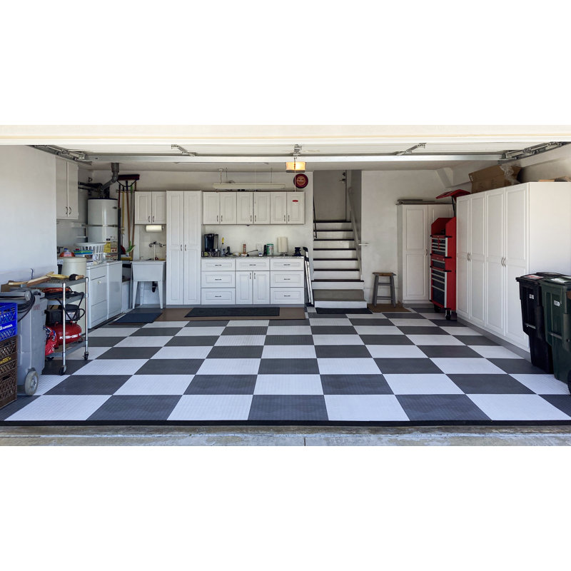 GarageDeck Coin Pattern, Durable Copolymer Interlocking Modular Non-Slip Garage Flooring Tile, Alloy