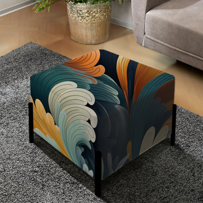Repose-pieds carré multicolore Mindful Chaos Coastal Zen - Floral