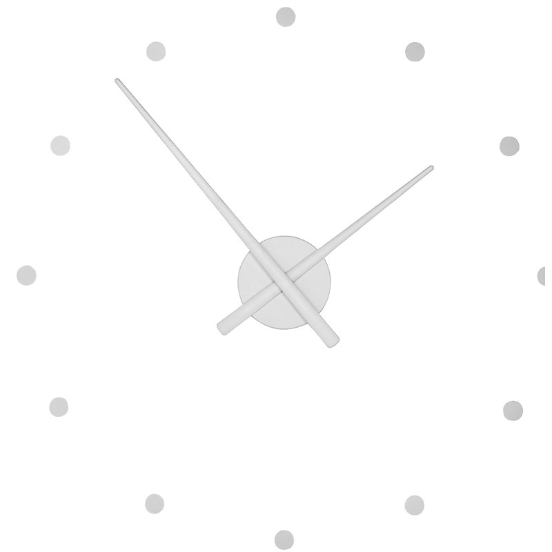 OJ Analog Wall Clock, Silver, Large