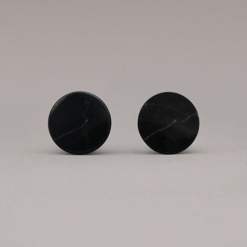 Marble Cone Knob, Black Marble
