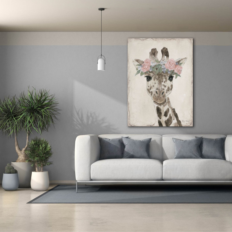 «Flower Friends 2 Neutral» par Emily Adams, art mural sur toile, H 54 po x l 40 po x P 1,5 po