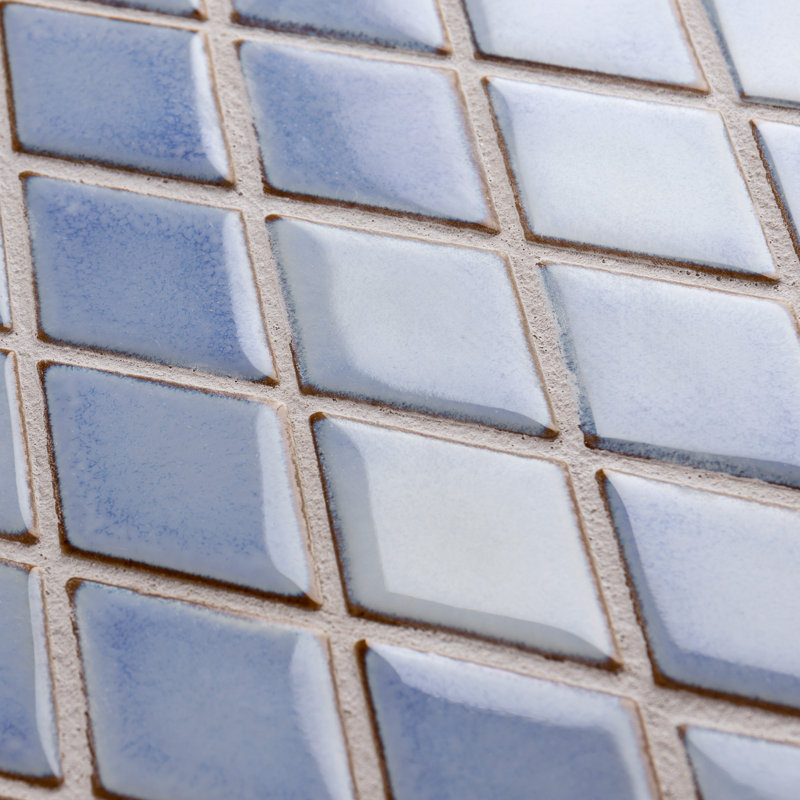 Carreau de mosaïque en porcelaine pour plancher et mur 10-1 / 8 "x 11-3 / 4" Hudson Kite, Bleu