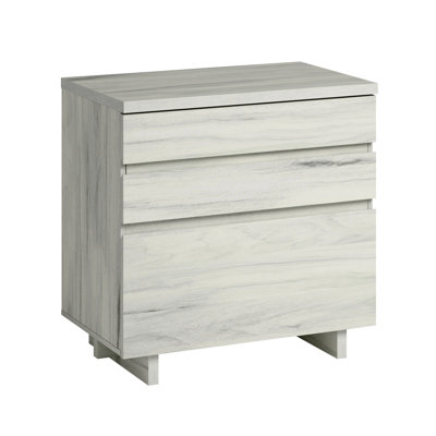 Lateral File With Large Drawers, Off White And Gray Finish