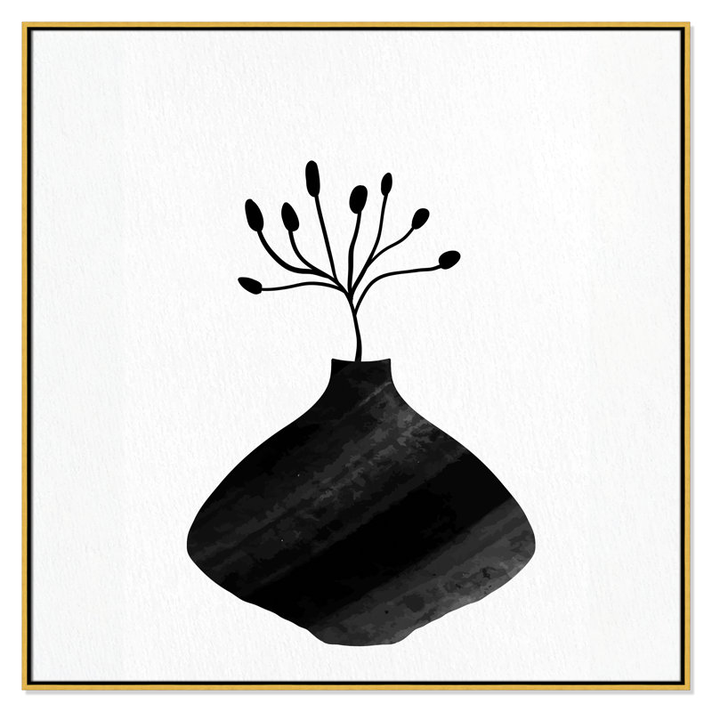 «Black Vase II - Square Version Print» par Kimberly Allen, Or, H 46,5 po x l 46,5 po