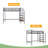 Metal Loft Bed With Upper Grid Storage Shelf And Lateral Storage Ladder-1991386040